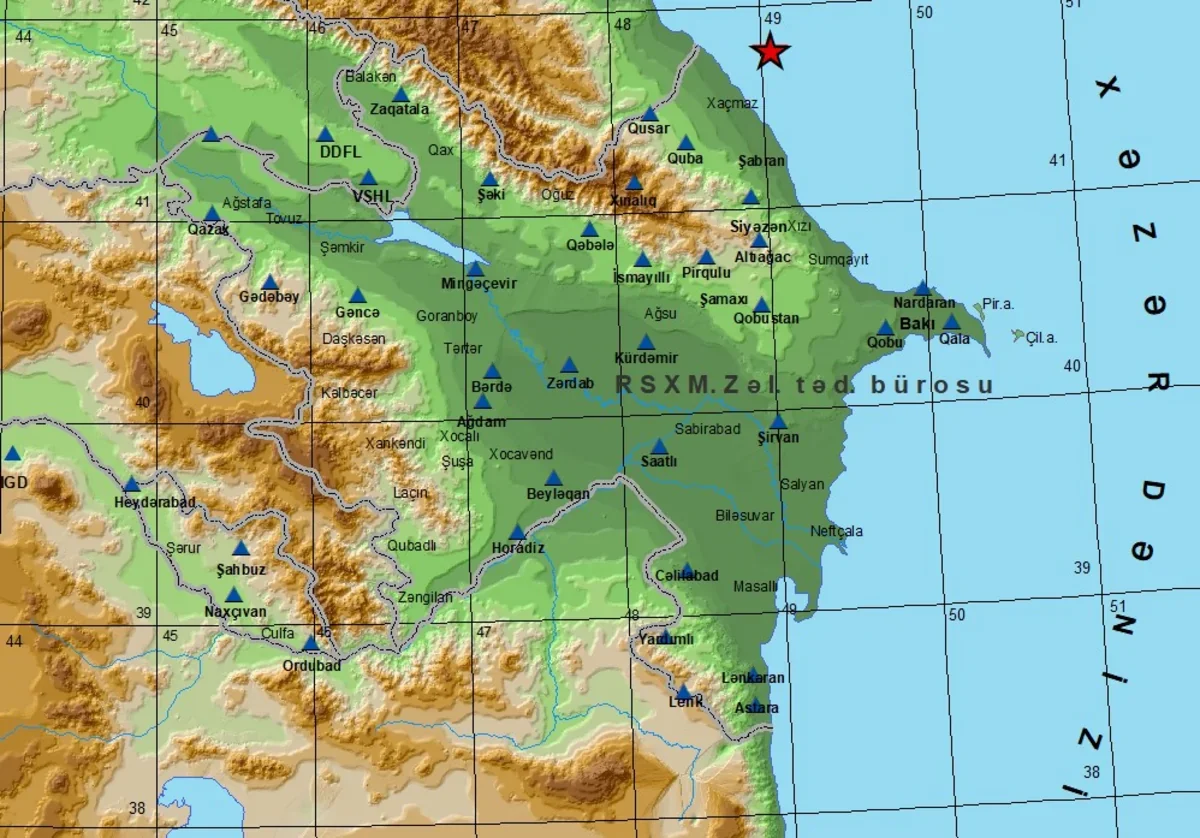 Xəzər dənizində zəlzələ qeydə alındı