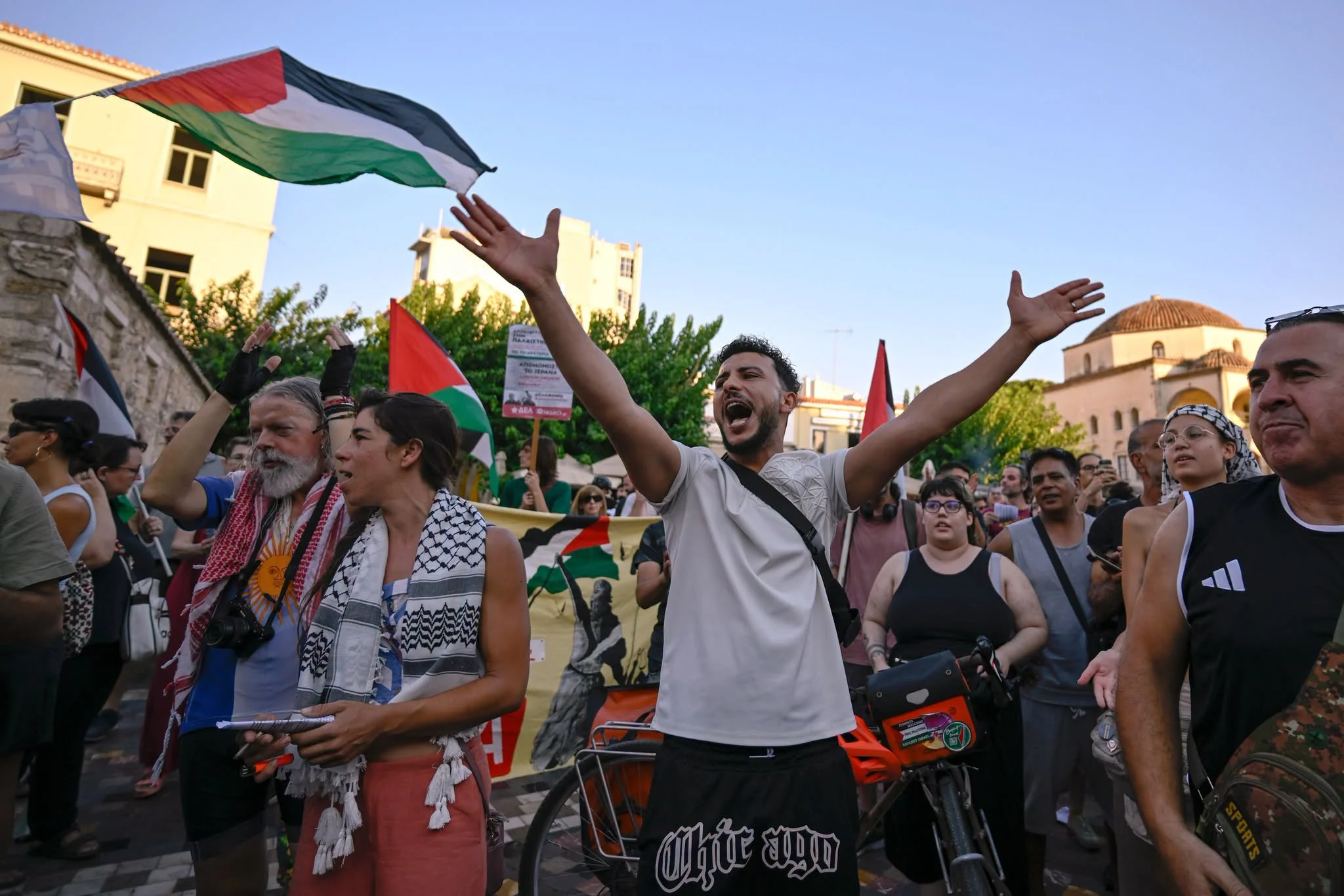 Yunanıstanda “Fələstinə azadlıq” şüarı ilə mitinqlər keçirildi